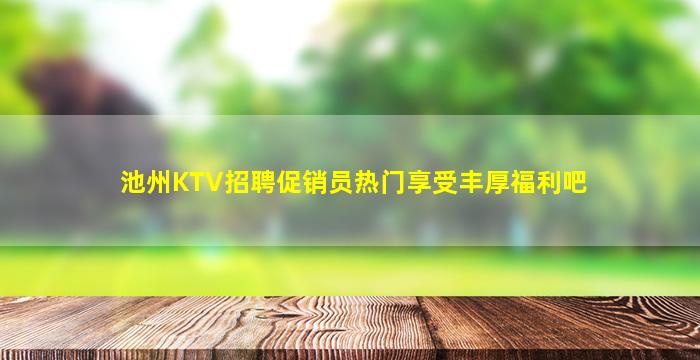 池州KTV招聘促销员热门享受丰厚福利吧